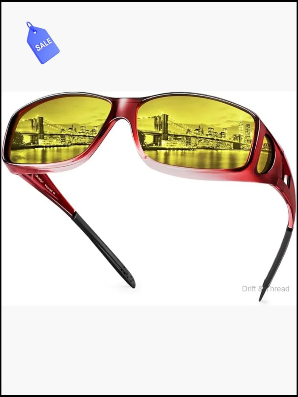 Night Driving Glasses Fit Over Eyeglasses, Polarized Anti Glare Wrap Around